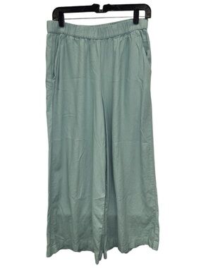 Parfois Casual High Rise Wide-Leg Skirt Pants Linen Trousers Sage Green Size M/L